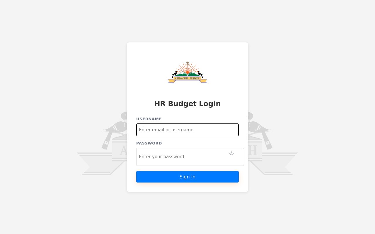 HR Budget System login