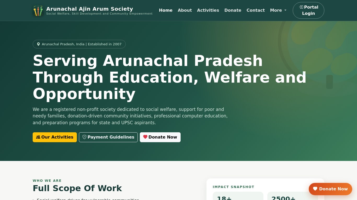 Arunachal Ajin Arum Society home