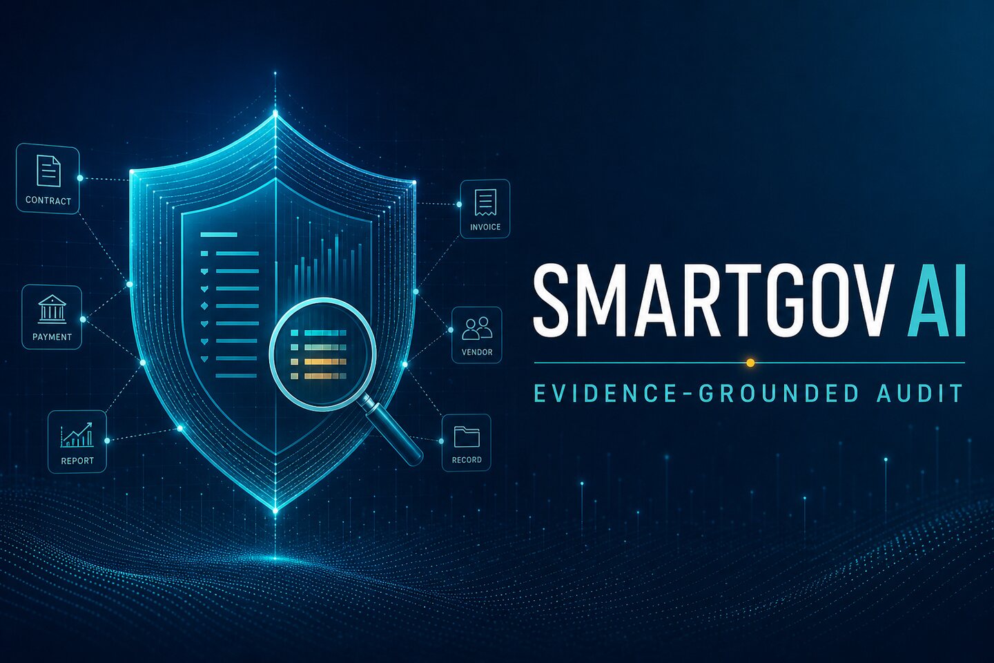 SmartGov AI evidence-grounded audit assistant showing a traceable financial investigation